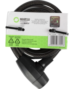 LUCCHETTO MORBIDO PER BICICLETTA SPARCO NERO CON SERRATURA